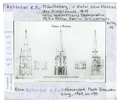 Vorschaubild Müncheberg: Entwürfe zum Neubau des Kirchturms. K. F. Schinkel 